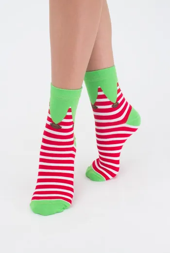 WS3 SOFT NEW YEAR-20-02 Женские тематические носки ТМ GIULIA  (red)