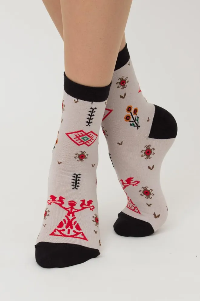 Носки женские классические с орнаментом Ws3 Soft Ukr 003 Giulia (moonlight)