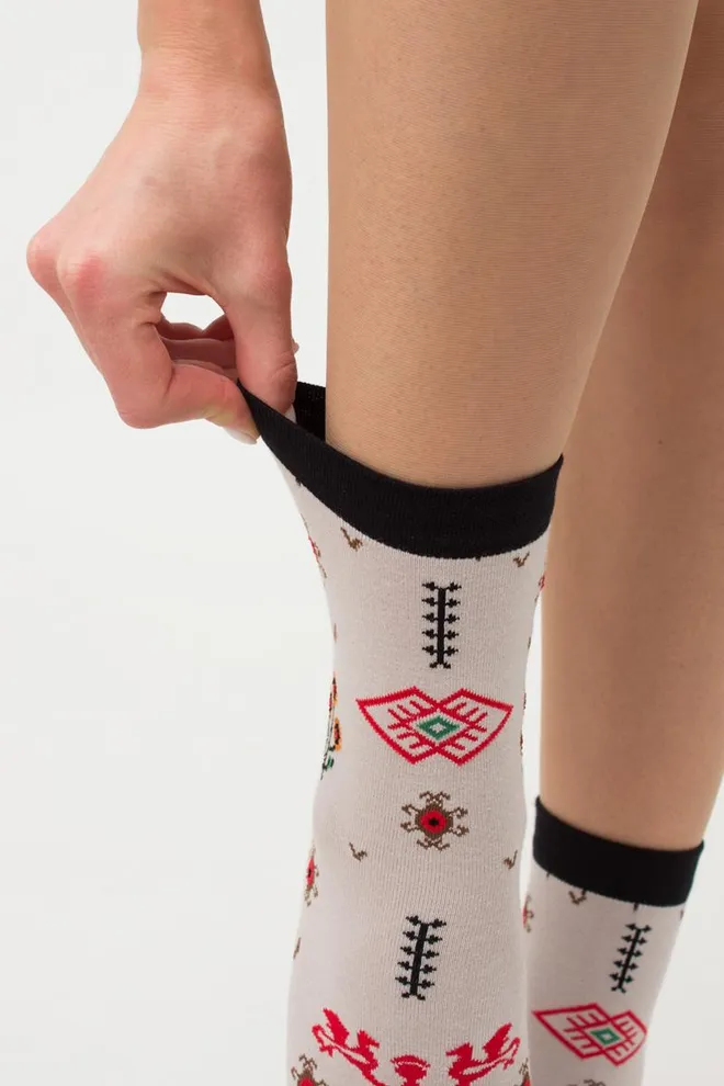 Носки женские классические с орнаментом Ws3 Soft Ukr 003 Giulia (moonlight)