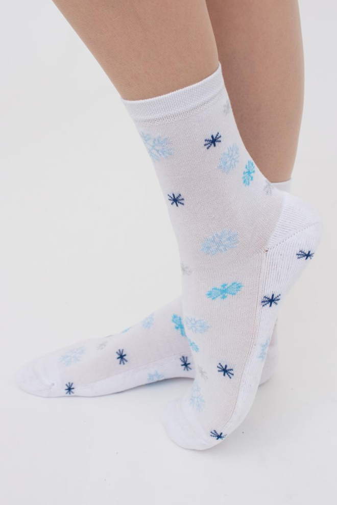 Шкарпетки жіночі теплі з малюнком Ws3 Terry 2301 Giulia (white)