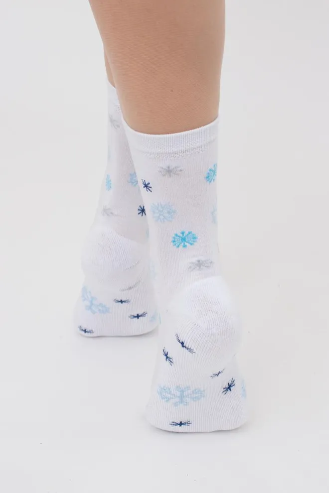 Носки женские теплые с рисунком Ws3 Terry 2301 Giulia (white)