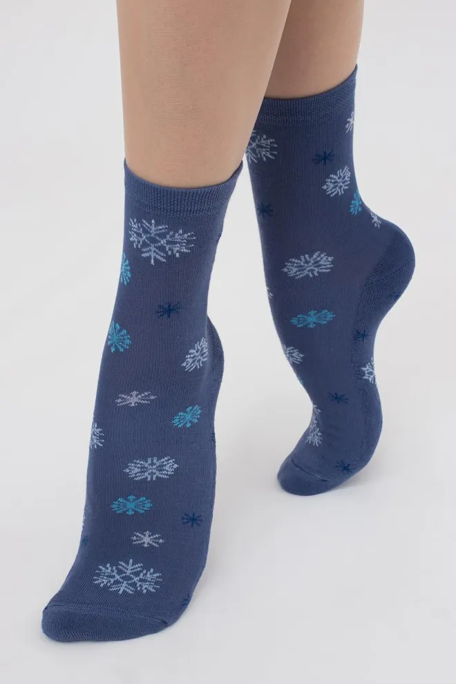 Носки женские теплые с рисунком Ws3 Terry 2301 Giulia (jeans)