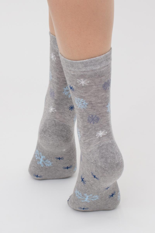Шкарпетки жіночі теплі з малюнком Ws3 Terry 2301 Giulia (light grey melange)