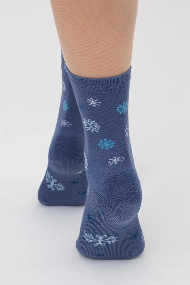 Носки женские теплые с рисунком Ws3 Terry 2301 Giulia (jeans)