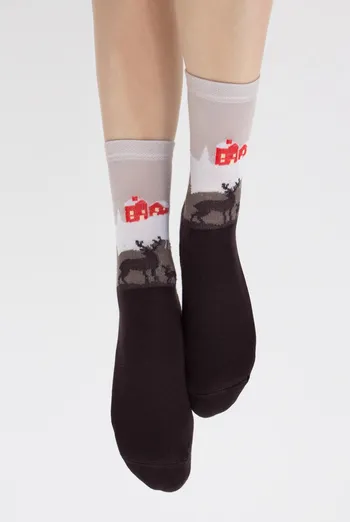 Носки женские теплые с рисунком Ws3 Terry 2302 Giulia (caffe) Носки женские теплые с рисунком Ws3 Terry 2302 Giulia (caffe)
