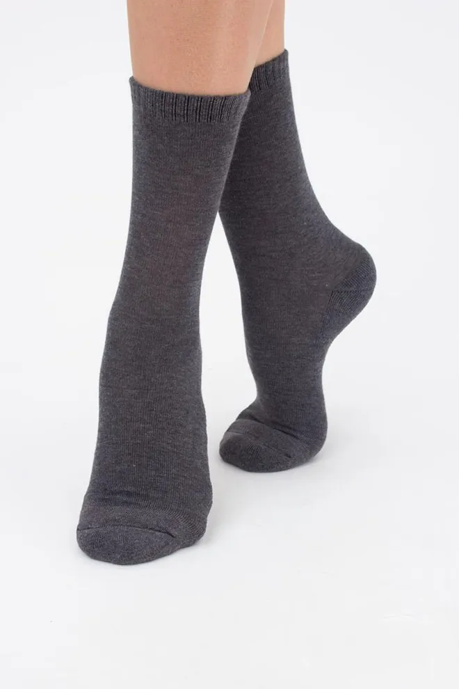 Шкарпетки жіночі теплі Ws3 terry classic 003 Giulia (dark grey melange)