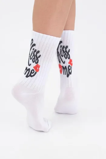 Шкарпетки жіночі класичні з написом Ws3 valentine 001 Giulia (white)