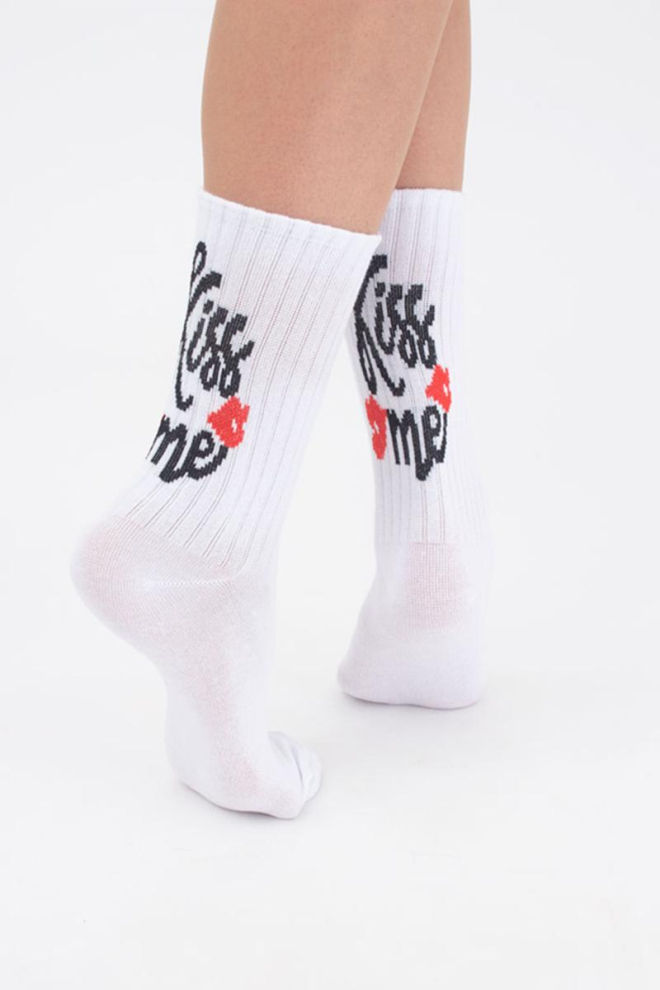 Шкарпетки жіночі класичні з написом Ws3 valentine 001 Giulia (white)
