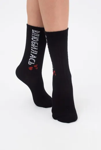 Шкарпетки жіночі класичні з написом Ws3 valentine 002 Giulia (black)