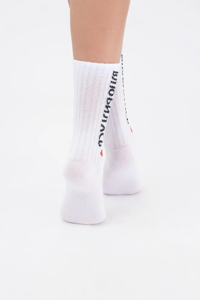 Носки женские классические с надписью Ws3 valentine 002 Giulia (white)