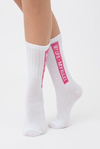 Шкарпетки жіночі високі з написом WS4C-013 Giulia (fuxia) Шкарпетки жіночі високі з написом WS4C-013 Giulia (fuxia)