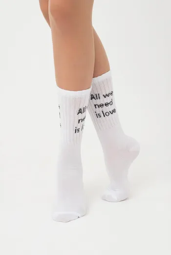 Женские высокие носки с надписью Ws4c-018 Giulia (bianco) Женские высокие носки с надписью Ws4c-018 Giulia (bianco)