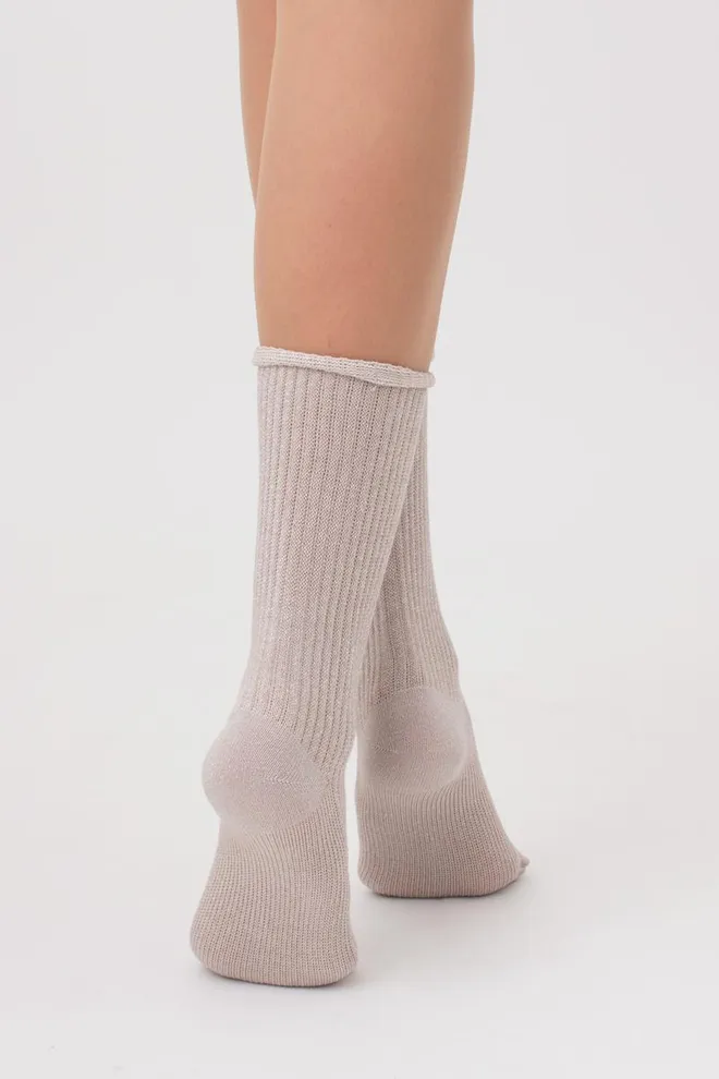 Шкарпетки жіночі з люрексом Ws4 lurex rib 001 Giulia (moonlight)