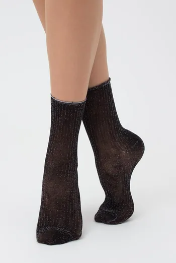 Носки женские с люрексом Ws4 lurex rib 001 Giulia (silver metallic)
