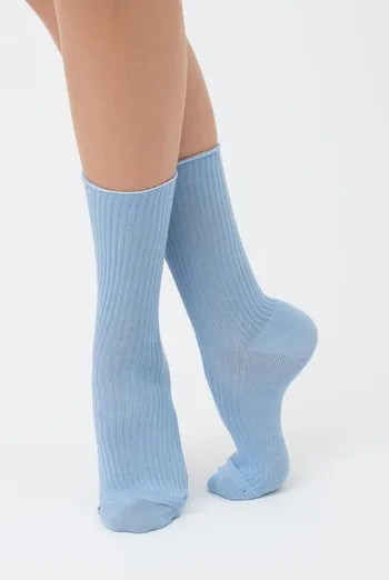 Шкарпетки жіночі високі в рубчик WS4 rib Giulia (baby blue), блакитний Шкарпетки жіночі високі в рубчик WS4 rib Giulia (baby blue), блакитний