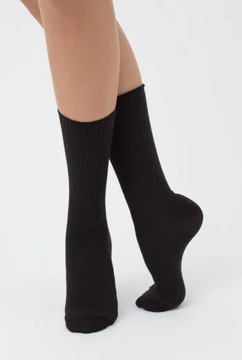 Шкарпетки жіночі високі в рубчик WS4 rib Giulia (pirate black), чорний