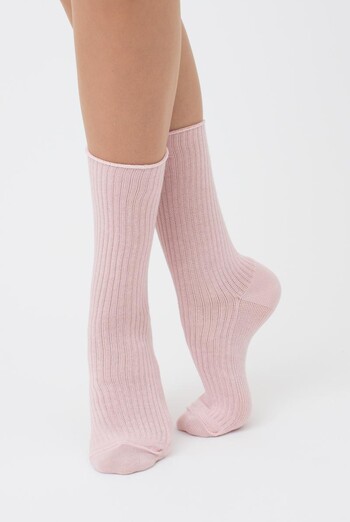 Носки женские высокие в рубчик WS4 rib Giulia (blushing bride), розовый Носки женские высокие в рубчик WS4 rib Giulia (blushing bride), розовый