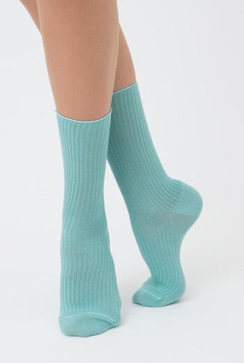 Носки женские высокие в рубчик WS4 rib Giulia (pastel turquoise) Носки женские высокие в рубчик WS4 rib Giulia (pastel turquoise)