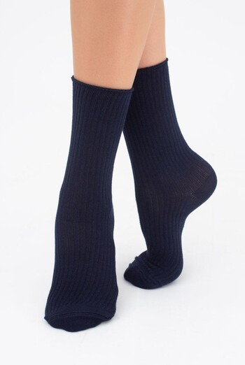 Носки женские высокие в рубчик WS4 rib Giulia (navy) Носки женские высокие в рубчик WS4 rib Giulia (navy)