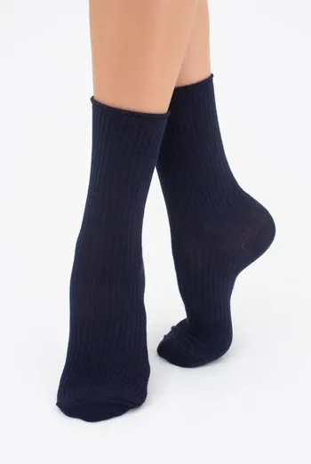 Шкарпетки жіночі високі в рубчик WS4 rib Giulia (navy)