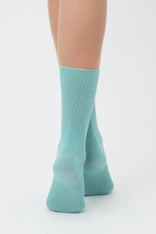 Шкарпетки жіночі високі в рубчик WS4 rib Giulia (pastel turquoise)