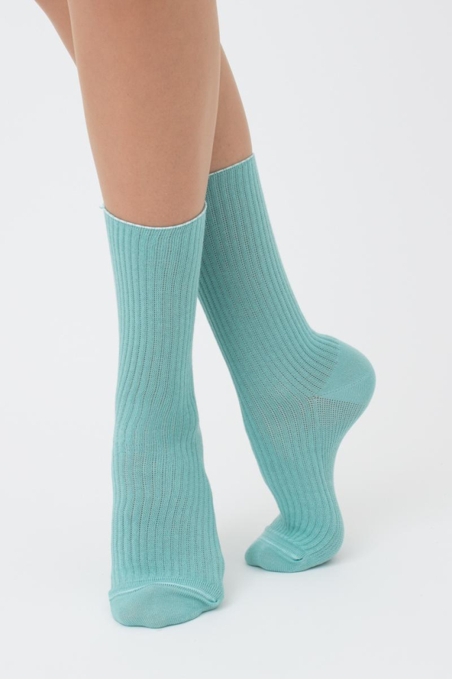Шкарпетки жіночі високі в рубчик WS4 rib Giulia (pastel turquoise)