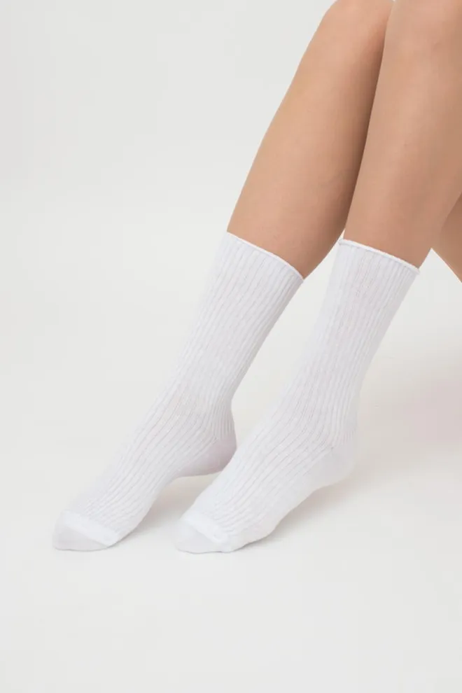 Шкарпетки жіночі високі в рубчик WS4 rib Giulia (white)