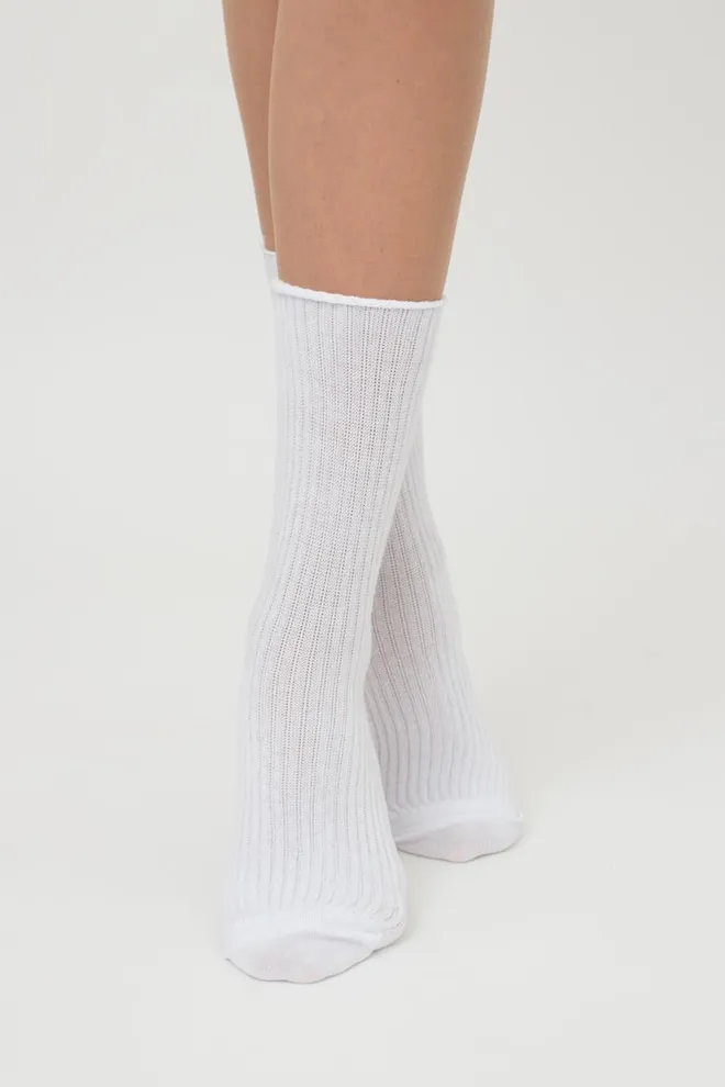 Шкарпетки жіночі високі в рубчик WS4 rib Giulia (white)
