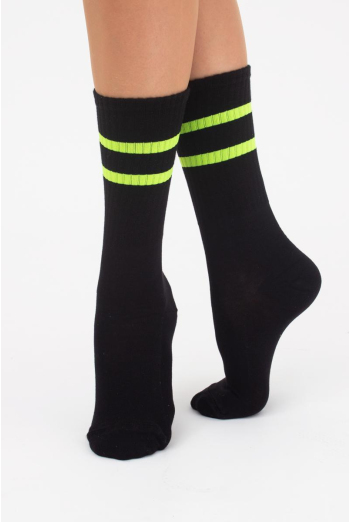 Шкарпетки жіночі високі Ws4 soft neon 002 Giulia (black/yellow)