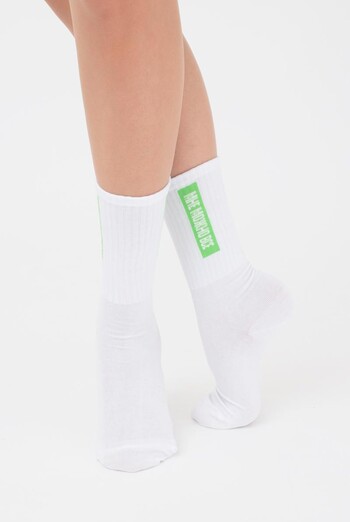 Шкарпетки жіночі високі з написом WS4 text strong 009 Giulia (white/jasmine) Шкарпетки жіночі високі з написом WS4 text strong 009 Giulia (white/jasmine)