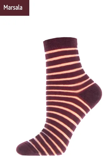 Носки женские классические в полоску WSM-002 Giulia (marsala) Носки женские классические в полоску WSM-002 Giulia (marsala)
