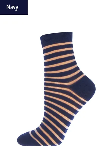 Носки женские классические в полоску WSM-002 Giulia (navy) Носки женские классические в полоску WSM-002 Giulia (navy)