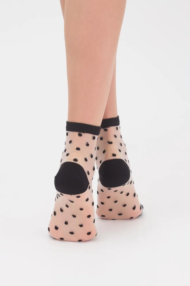 Класичні жіночі шкарпетки прозорі в горошок WSM-004 Giulia (nero)