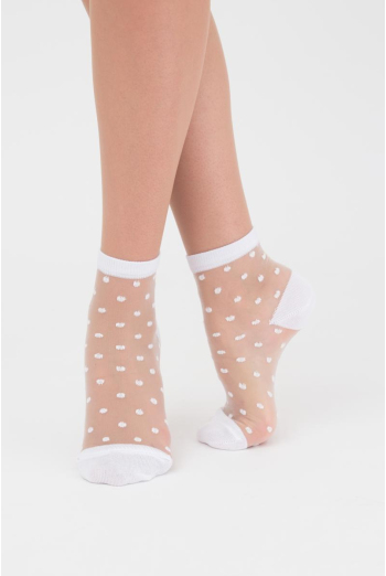 Класичні жіночі шкарпетки прозорі в горошок WSM-004 Giulia (jasmin) Класичні жіночі шкарпетки прозорі в горошок WSM-004 Giulia (jasmin)