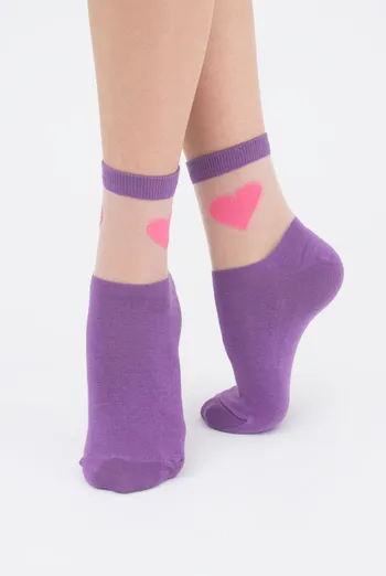 Носки женские классические с сердцами WSM-013 Giulia (lavander) Носки женские классические с сердцами WSM-013 Giulia (lavander)