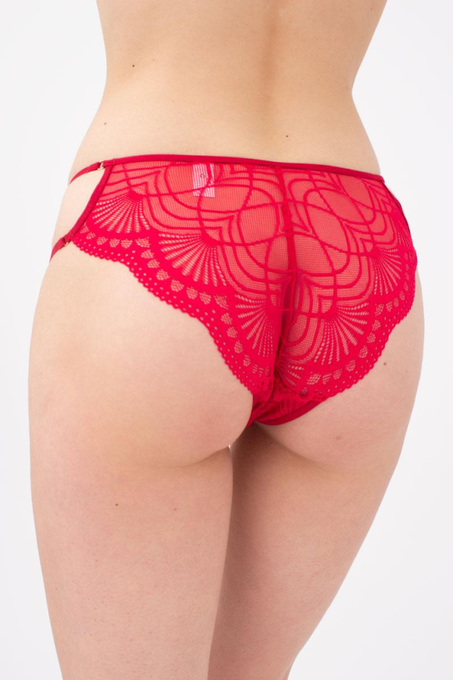 Мереживні труси бразиліана Xmas lace 2215/31 Giulia (red)