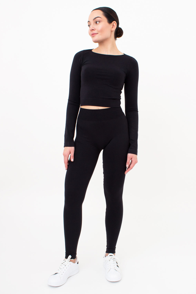 Бесшовные спортивные леггинсы из микрофибры LEGGINGS 02 Giulia (nero), черный