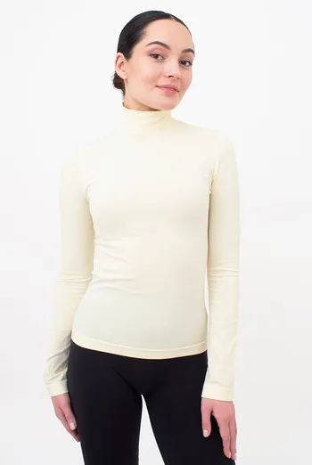Безшовний лонгслів з короткою горловиною LONG SLEEVE NECK Giulia (vanilla), жовтий Безшовний лонгслів з короткою горловиною LONG SLEEVE NECK Giulia (vanilla), жовтий