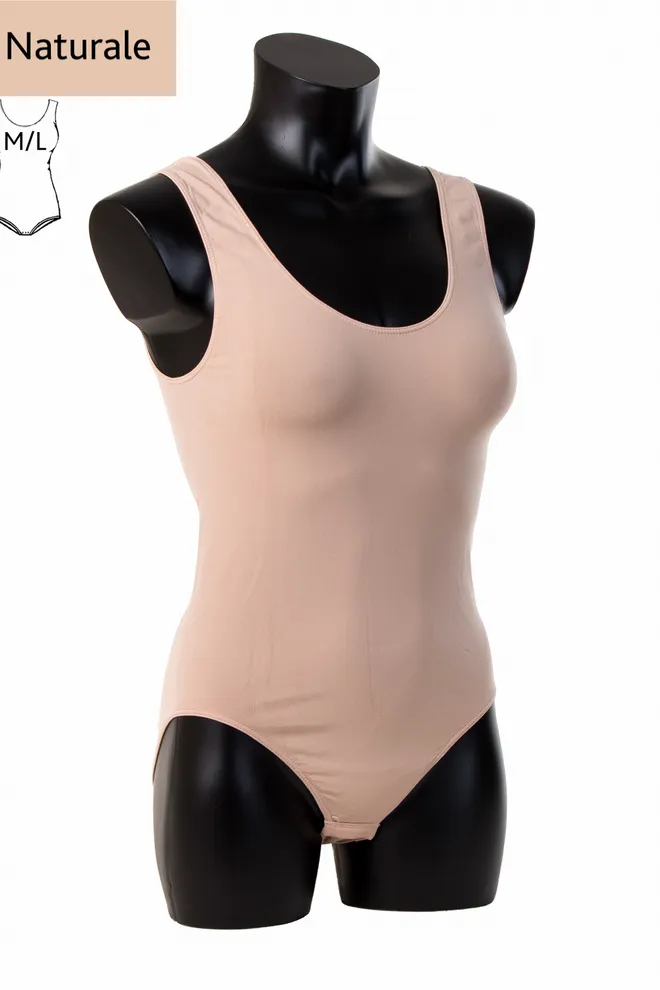 Бесшовное боди Canotta scollo tondo Giulia (naturale)