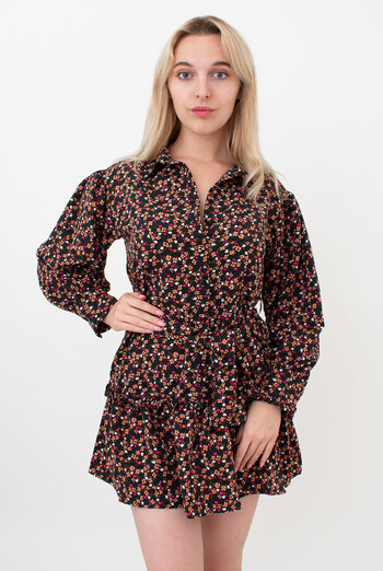 Платье женское с цветочным принтом 6182 (цветной) Платье женское с цветочным принтом 6182 (цветной)