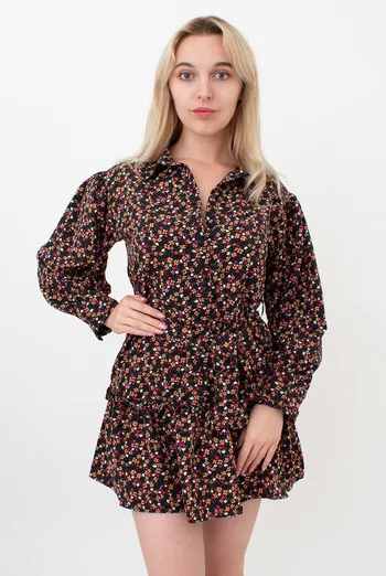 Платье женское с цветочным принтом 6182 (цветной) Платье женское с цветочным принтом 6182 (цветной)