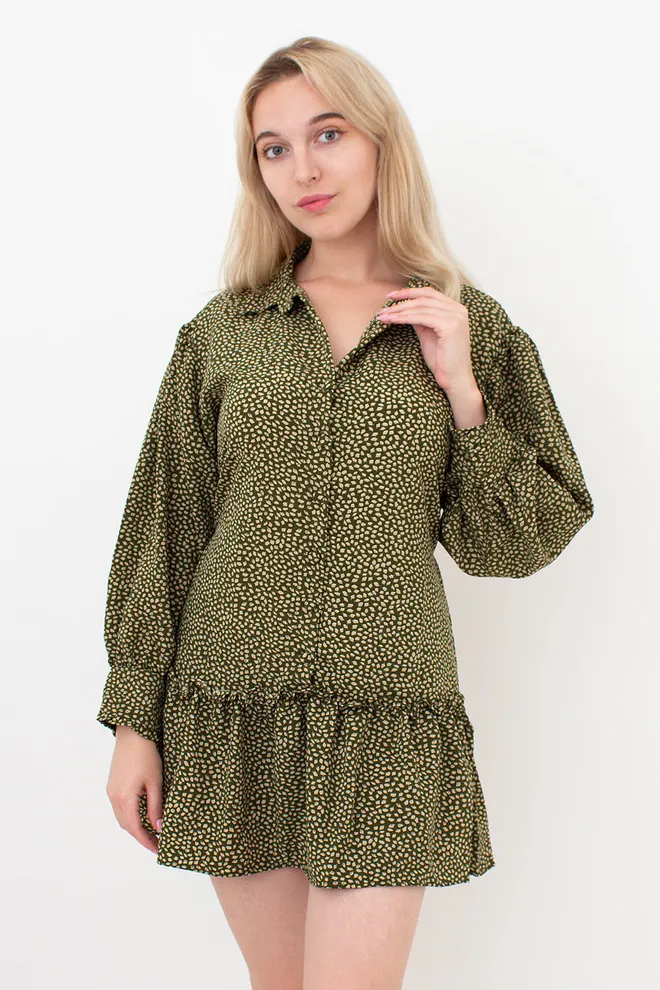 Сукня жіноча з квітковим принтом 6182 (кольоровий/зелений)