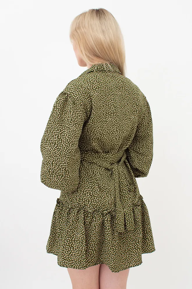 Сукня жіноча з квітковим принтом 6182 (кольоровий/зелений)