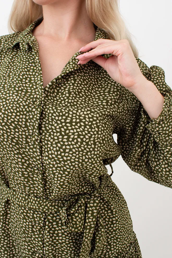 Сукня жіноча з квітковим принтом 6182 (кольоровий/зелений)