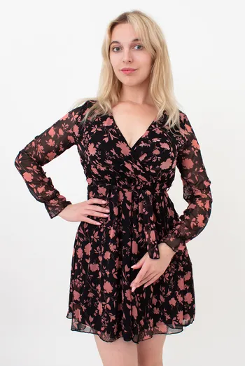 Платье женское из шифона 1467 (цветной/розовый) Платье женское из шифона 1467 (цветной/розовый)