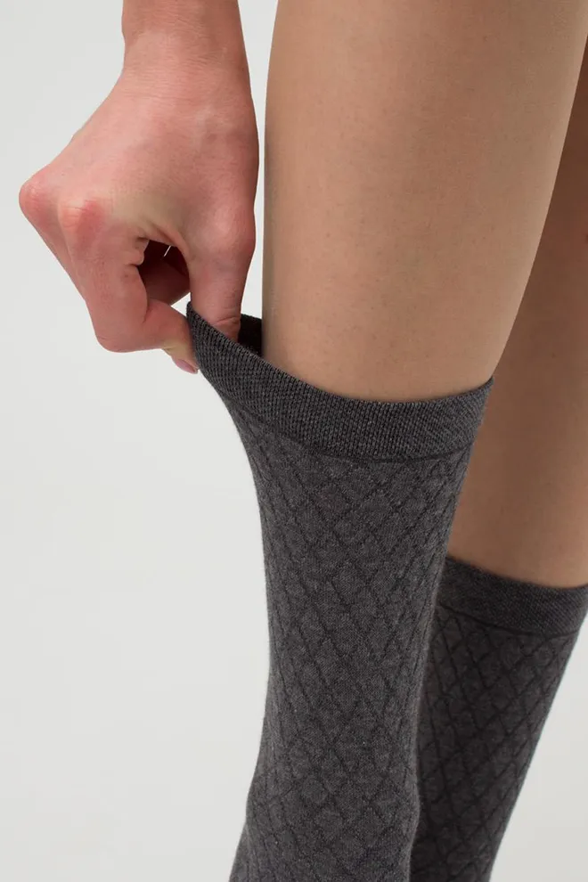 Носки женские классические с узором Ws3 Background 009 Giulia (dark grey melange), серый