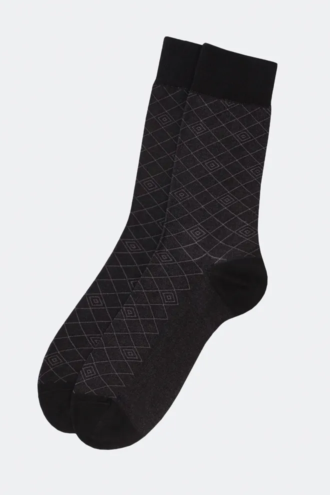 Носки мужские высокие с рисунком Elegant 203 Giulia (black)
