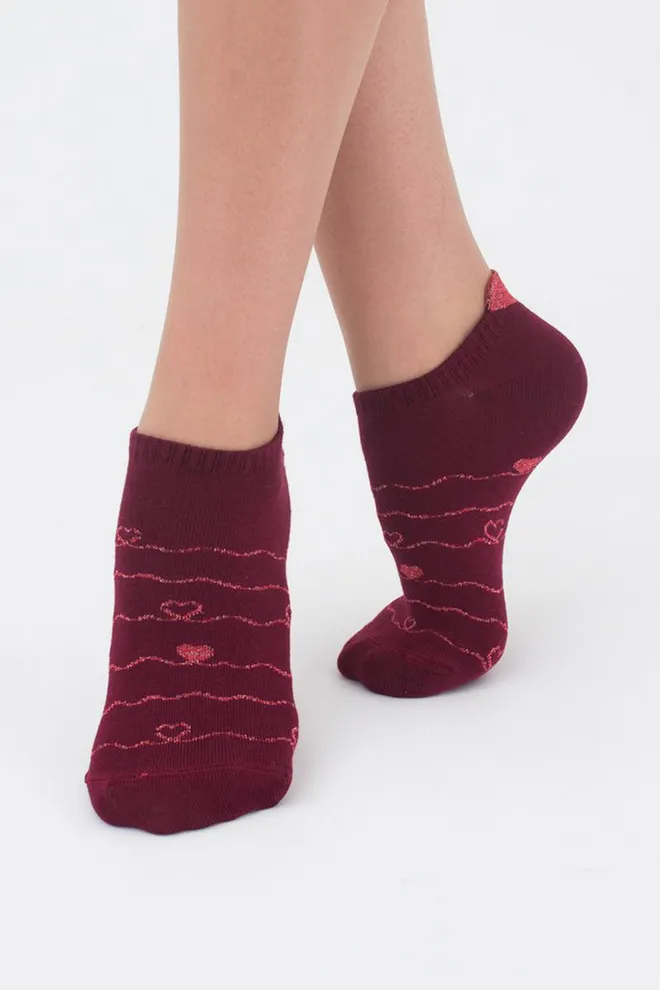 Носки женские короткие Ws1 lurex 003 Giulia (marsala)