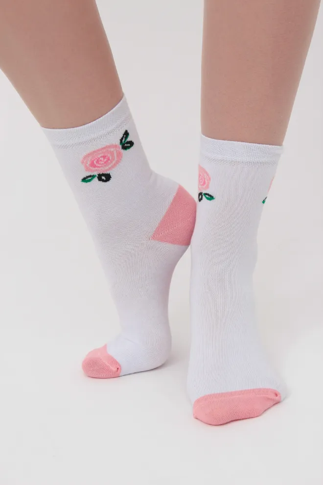 Набір кольорових жіночих шкарпеток WS3 SET 8  Giulia (black/white/geranium) чорний/білий/рожевий