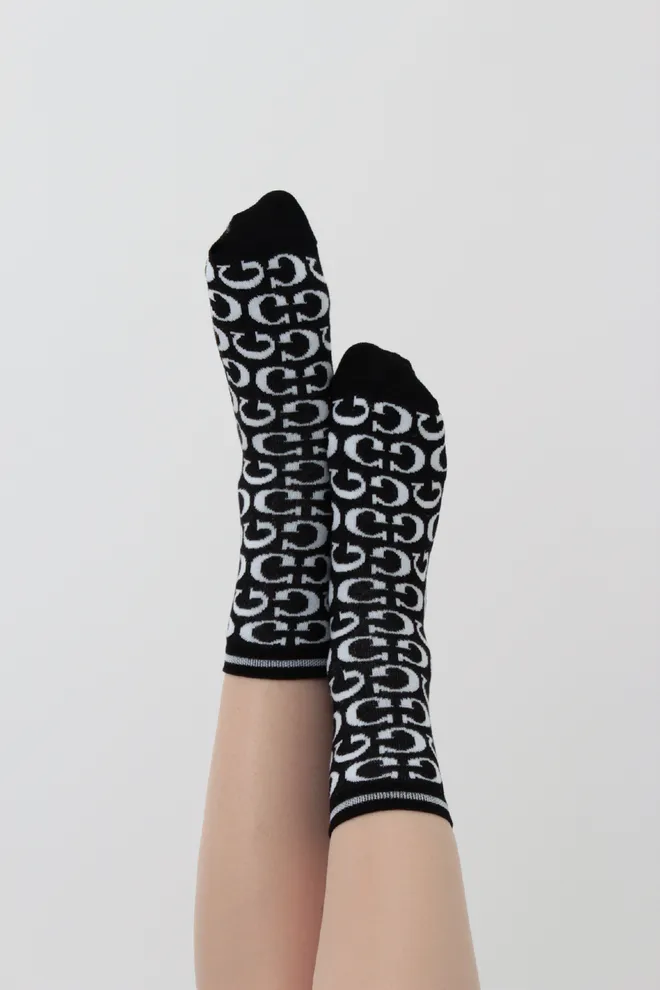 Набір кольорових жіночих шкарпеток WS3 SET 8  Giulia (black/white/geranium) чорний/білий/рожевий